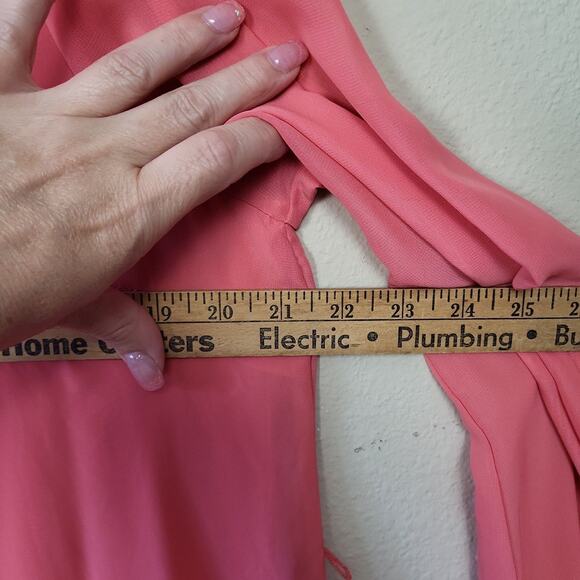 Xhilaration Womens Peach Balloon Sleeve Round Neck Pullover Shift Dress Size XL - Picture 8 of 8